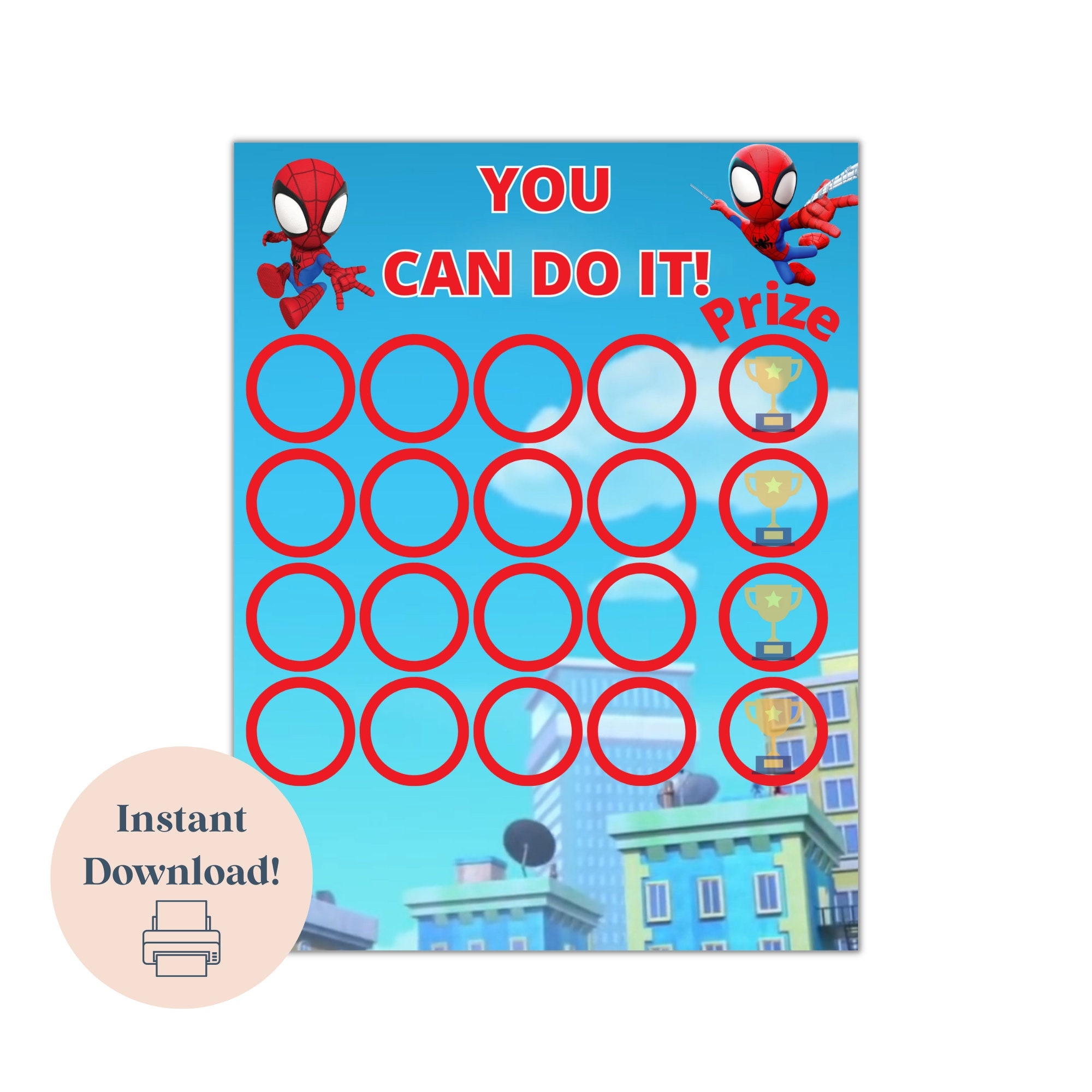 Spidey Reward Chart Potty Reward Chart Spidey And His Amazing Friends Toddler Reward Chart Potty Training Chart Sticker Chart Etsy