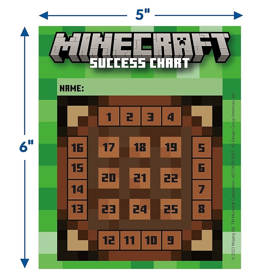 Minecraft Reward Chart Printable Minecraft Reward Chart Printable