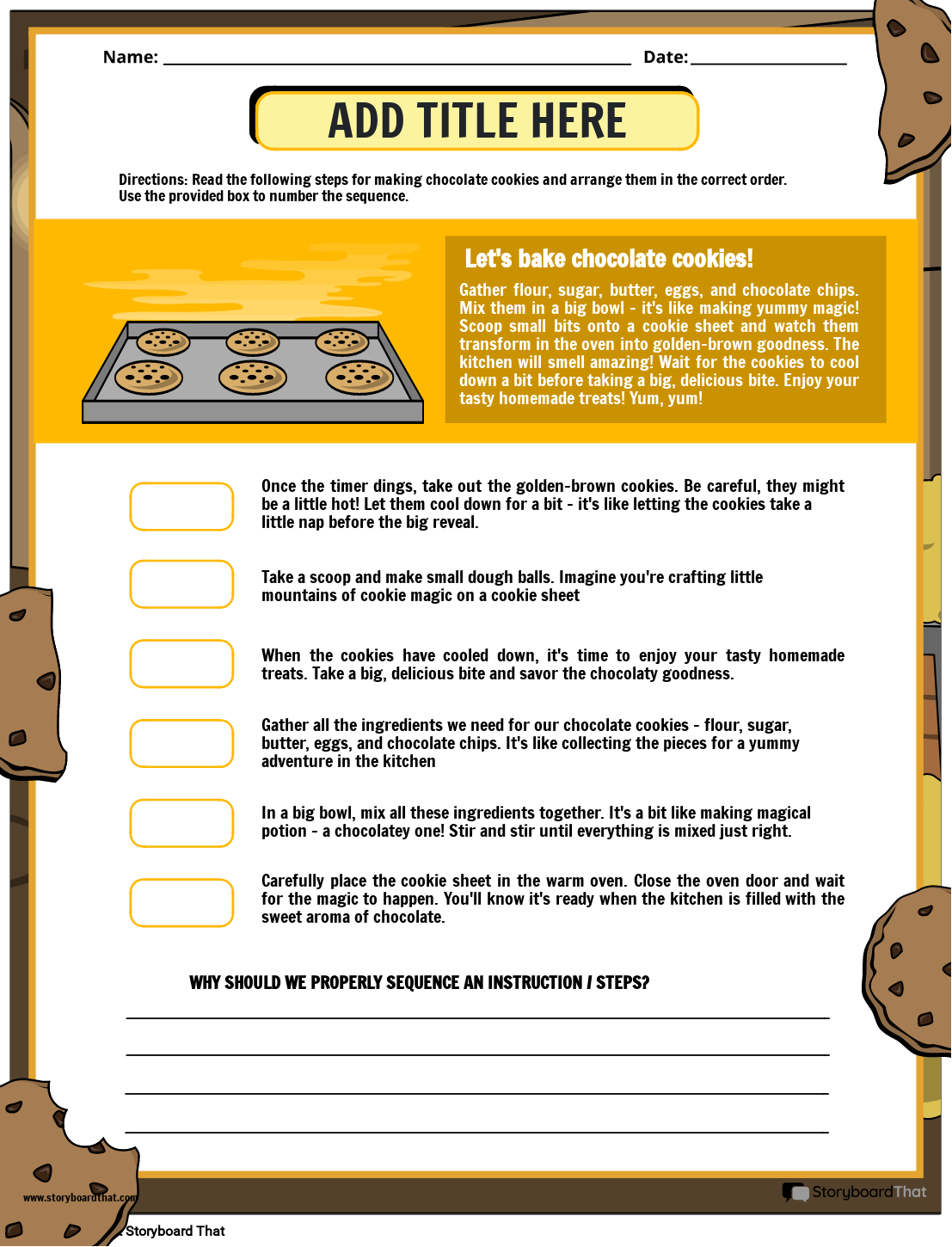 Iew Story Sequence Chart Printable
