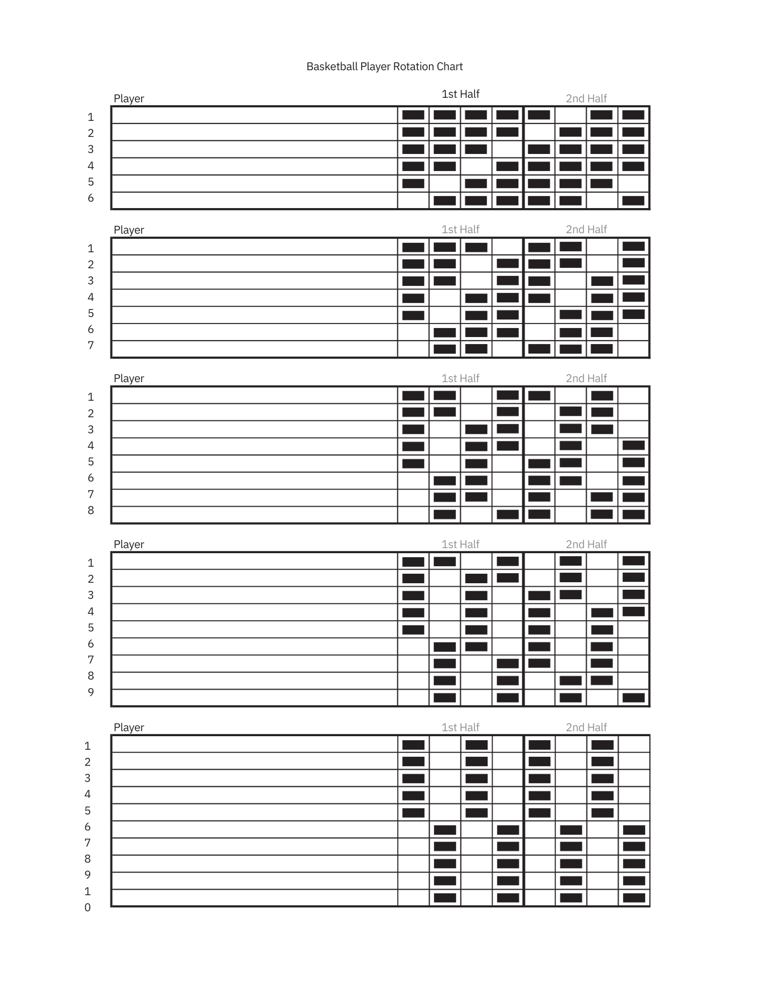 Substitution Chart Haverford Twp Rec Sports Leagues