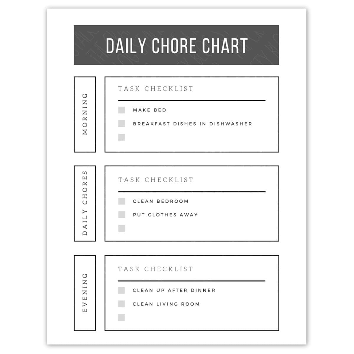 Free Printable Summer Chore Chart