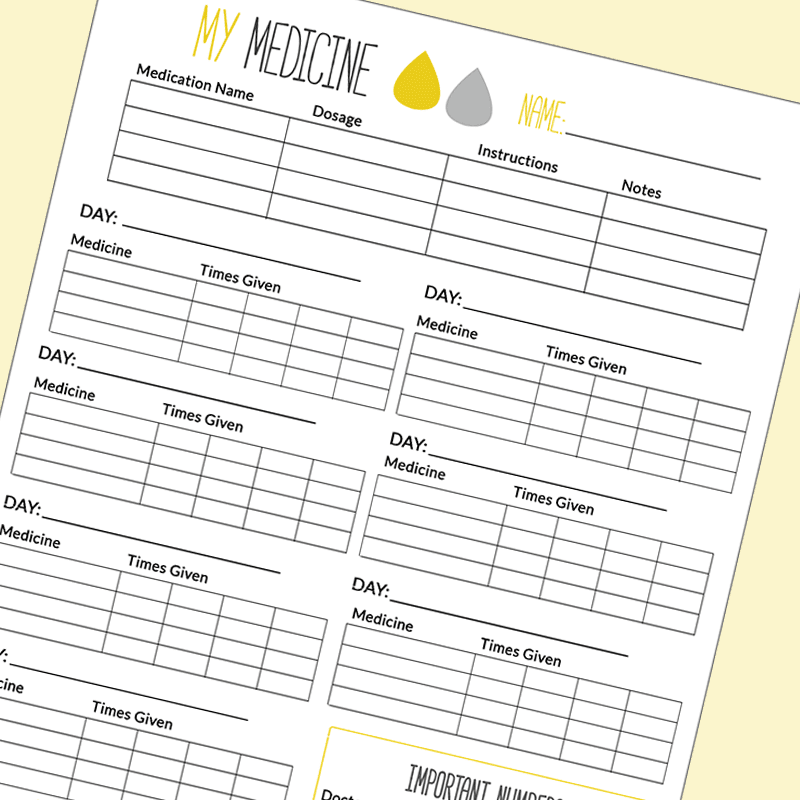 Medication Charts Printable