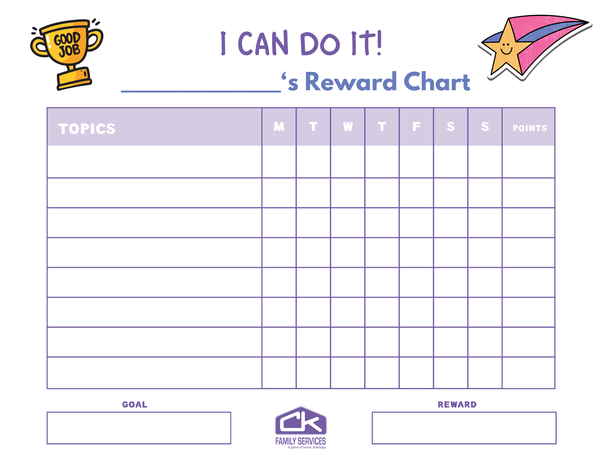 Positive Reinforcement Chart Printable