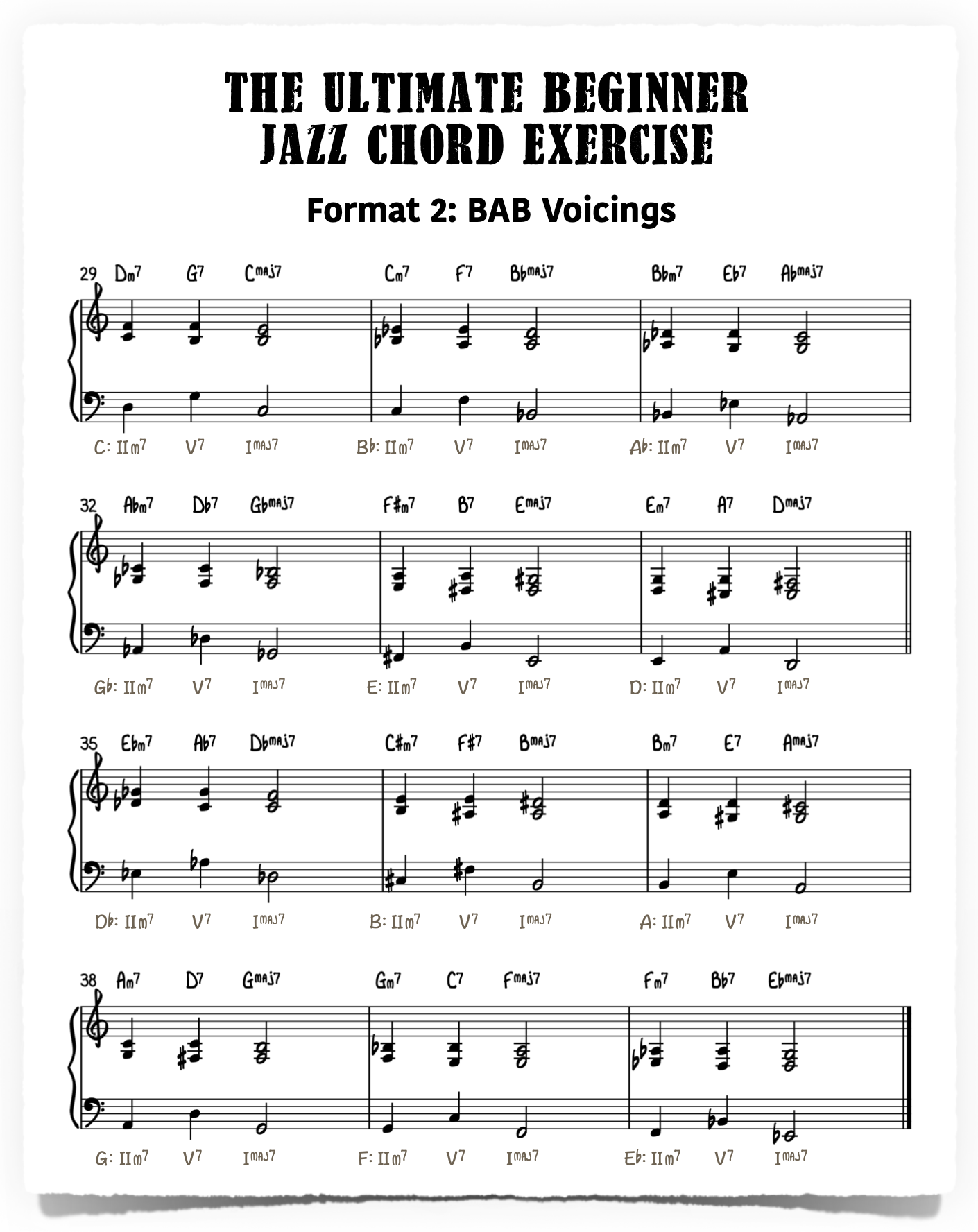 Jazz Piano Chords Chart Printable