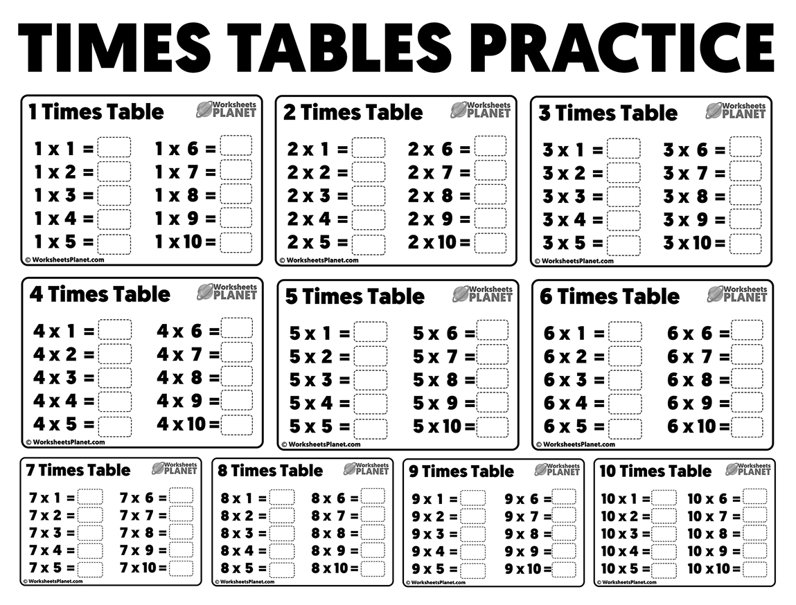 Times Tables Practice Worksheets Ready To Print Worksheets Library