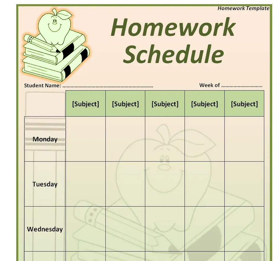 Printable Homework Chart