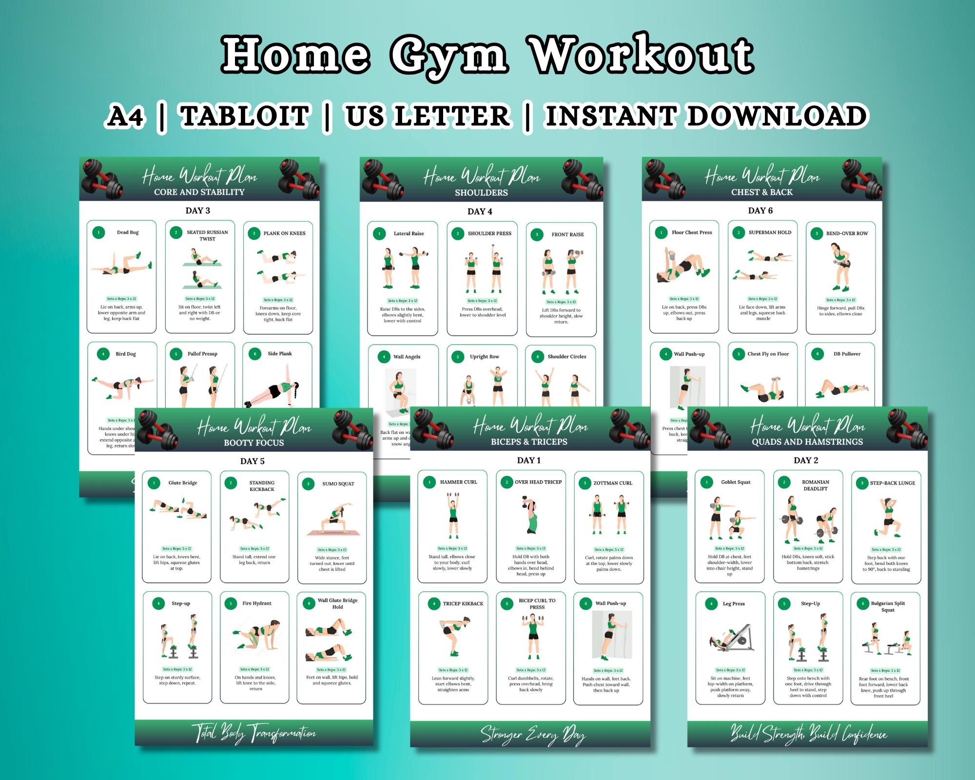 Total Gym Printable Home Gym Exercise Chart Home Multi Gym Workout Plan Pdf Pdf Total Gym