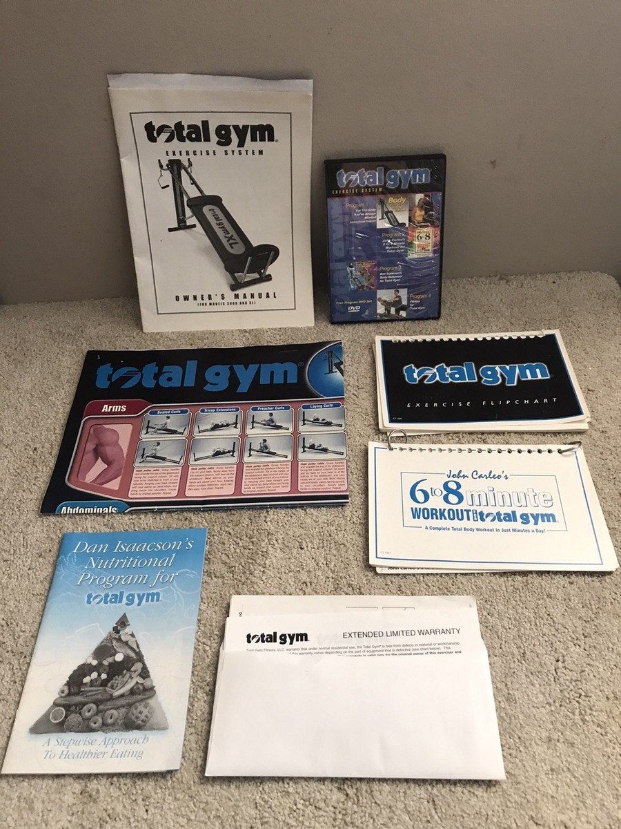 Total Gym XL Lot Owners Manual Nutritional Program Exercise Chart DVD EBay