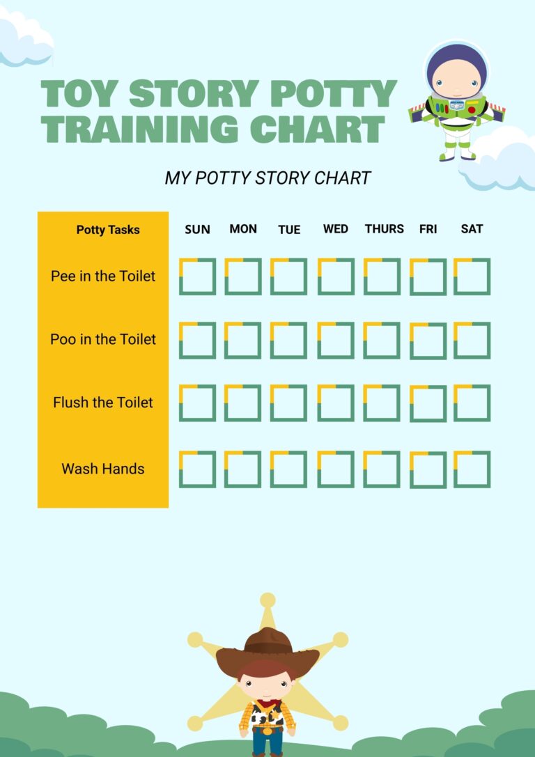Toy Story Potty Training Chart In Illustrator PDF Download Template