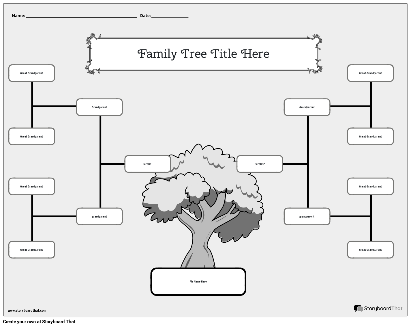 Family Tree Chart Printable