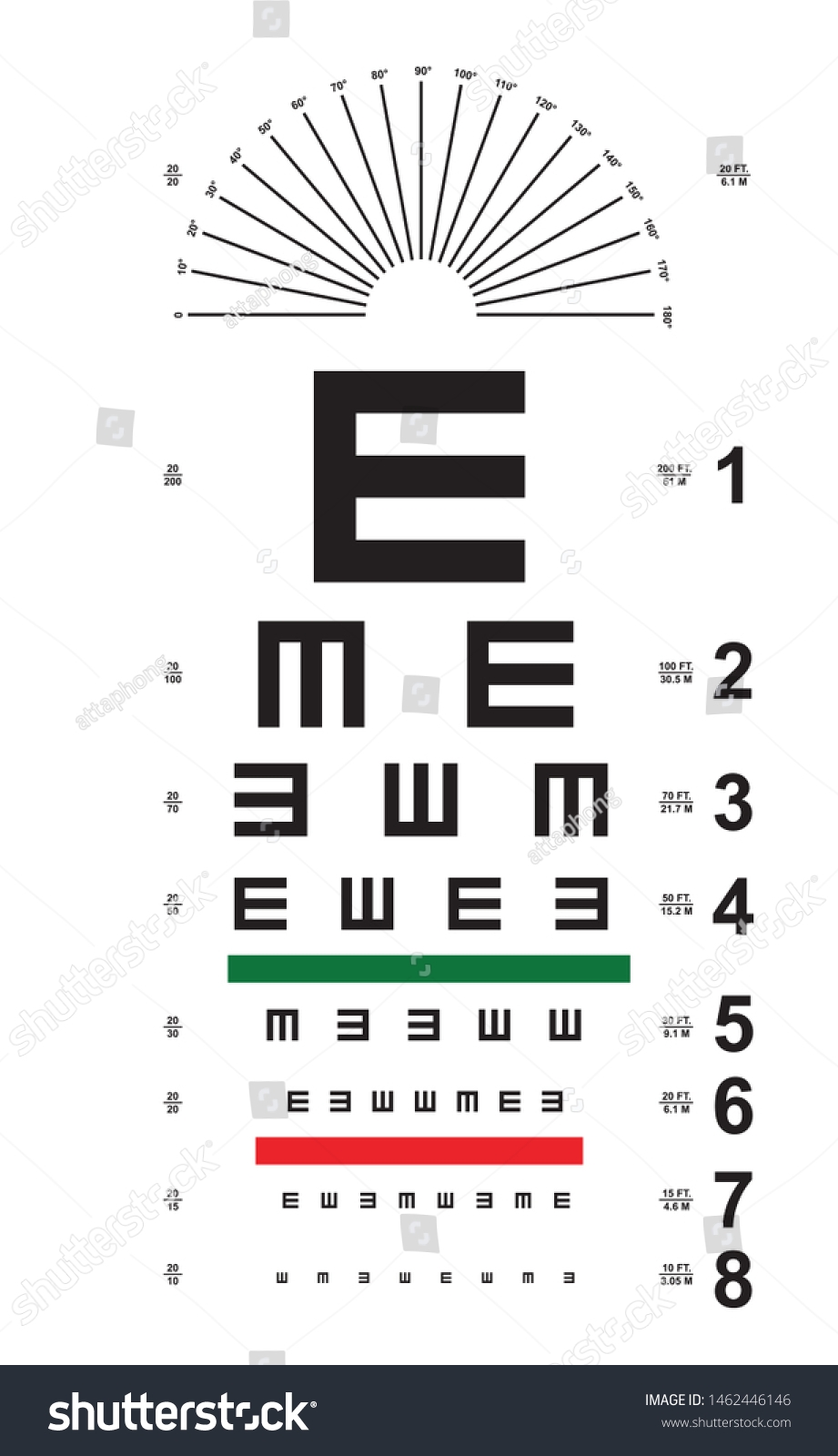 Tumbling E Eye Chart Snellen E Stock Vector Royalty Free 1462446146 Shutterstock