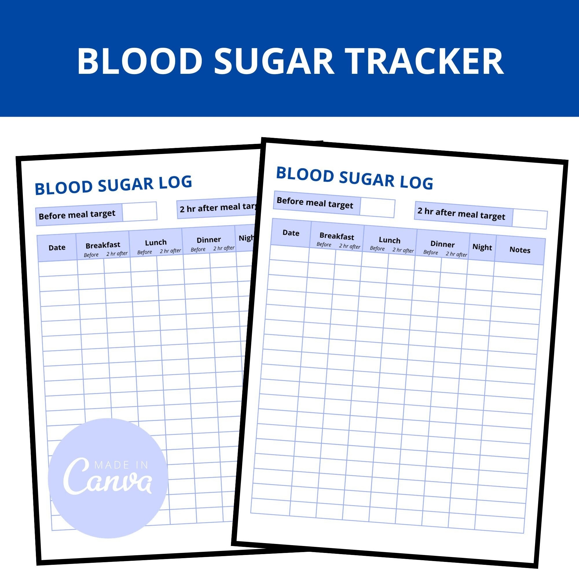 Blood Sugar Monitoring Chart Printable