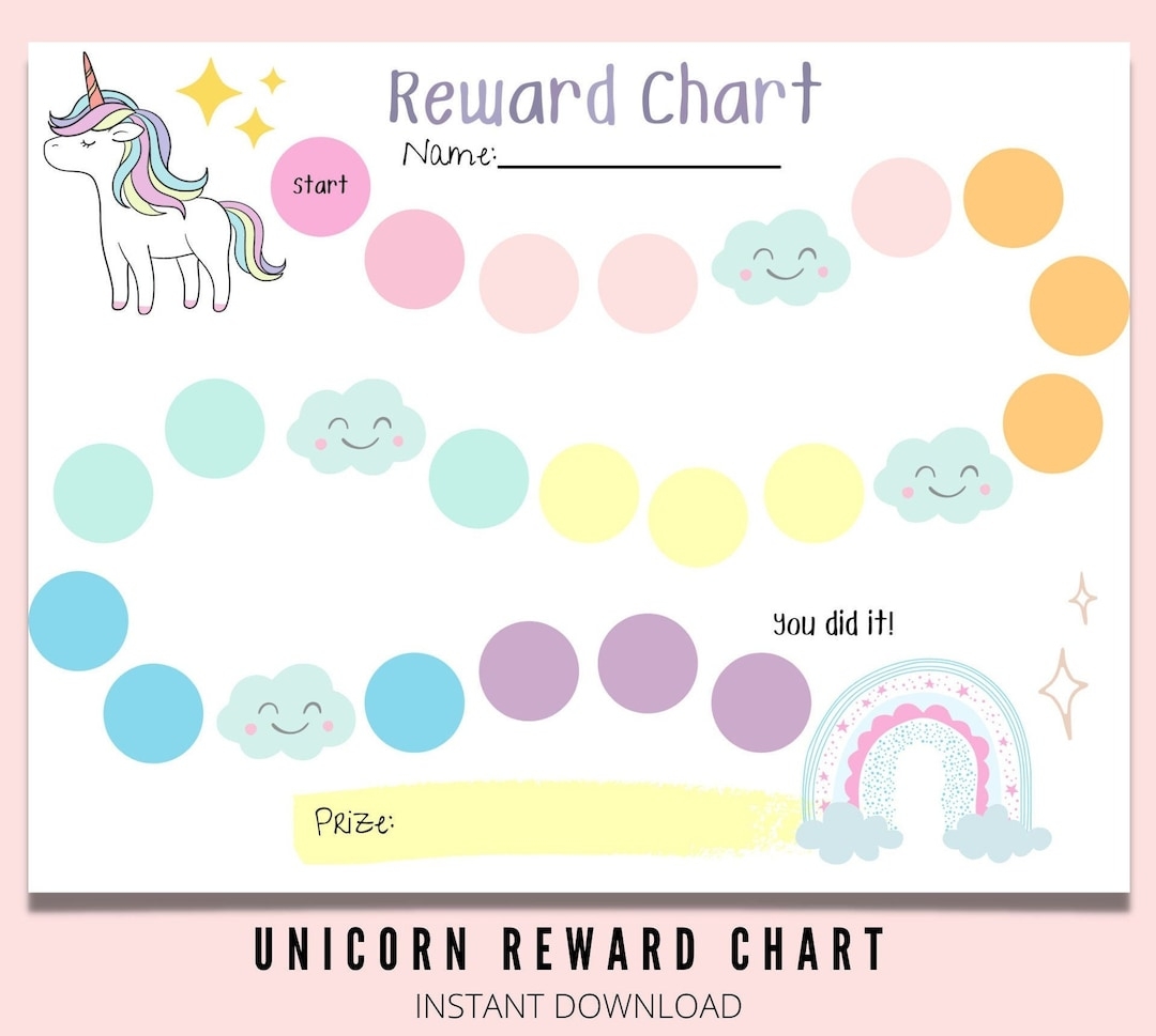Unicorn Reward Chart For Kids Printable Chore Chart Girls Rainbow Unicorn Sticker Chart Girls Reward Chart Kids Behavior Chart Etsy Norway