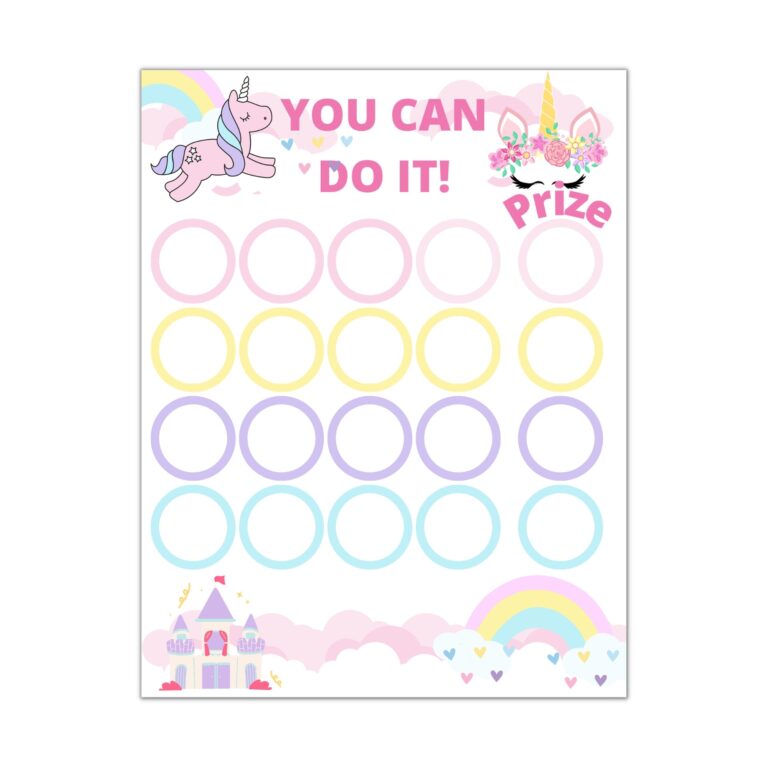 Unicorn Reward Chart Printable Unicorn Sticker Chart Daily Chore Chart Kids Routine Sticker Chart Cute Rainbow Reward Potty Chart Etsy