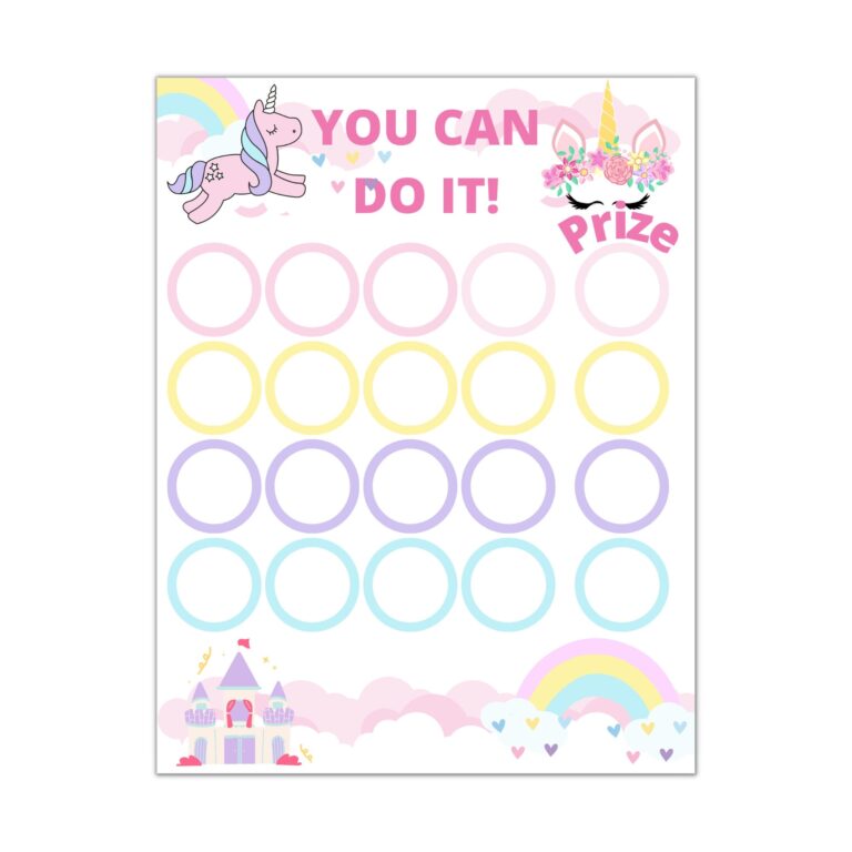 Unicorn Reward Chart Printable Unicorn Sticker Chart Daily Chore Chart Kids Routine Sticker Chart Cute Rainbow Reward Potty Chart Etsy