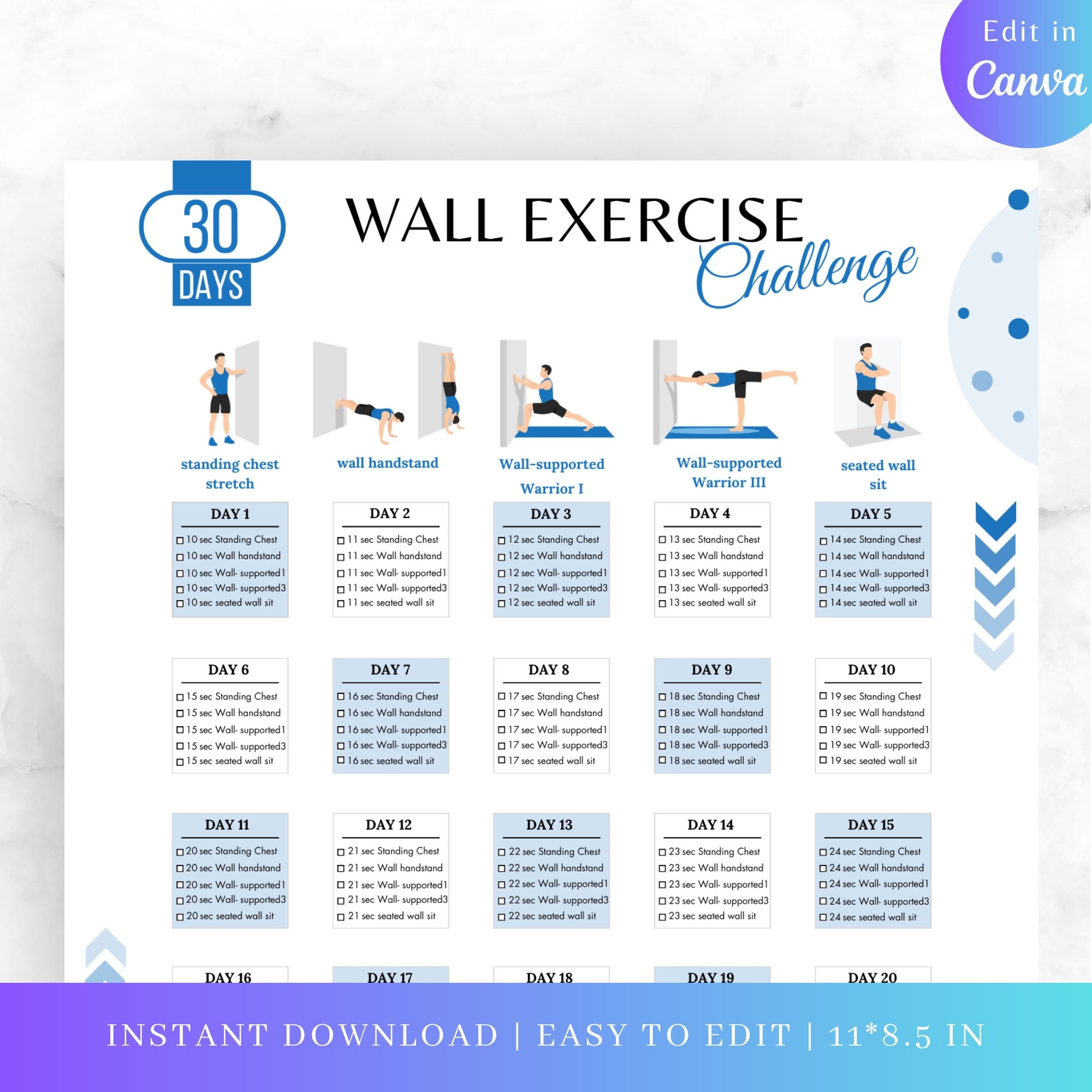 Printable Free Vibration Plate Exercise Chart
