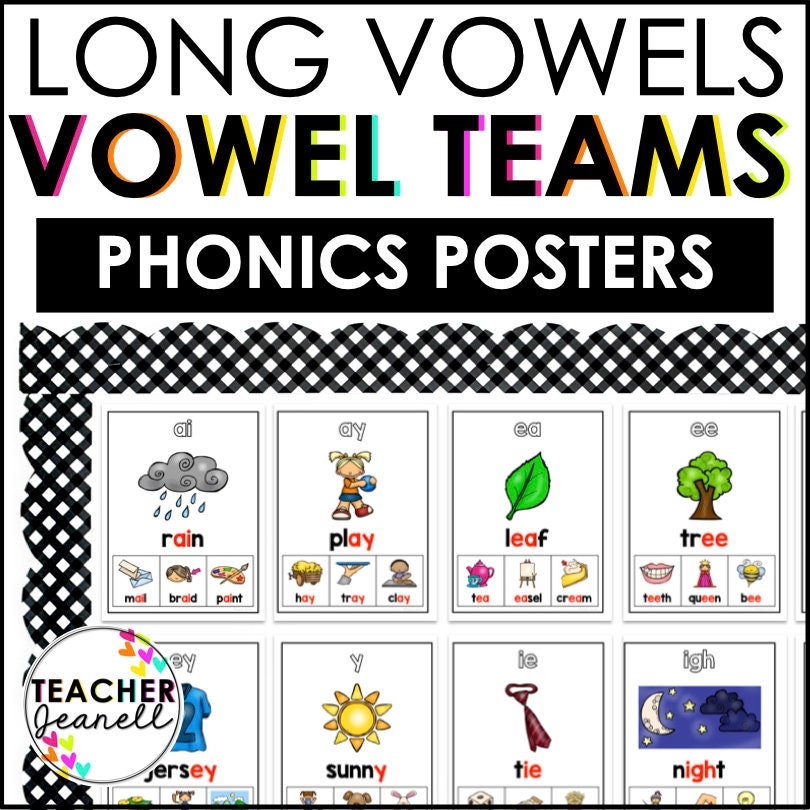 Vowel Teams Phonics Posters Classroom Homeschool Resources PDF Etsy