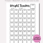 Weight Loss Tracker Journal Printable Weight Loss Chart Weight 