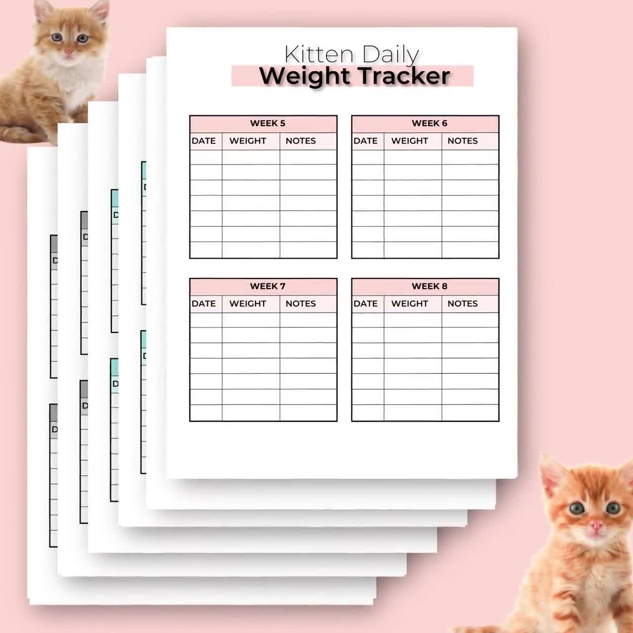 Wet Food Kitten Weight What To Feed Baby Kittens 5 Weeks Old Kitten Daily Weight Tracker 