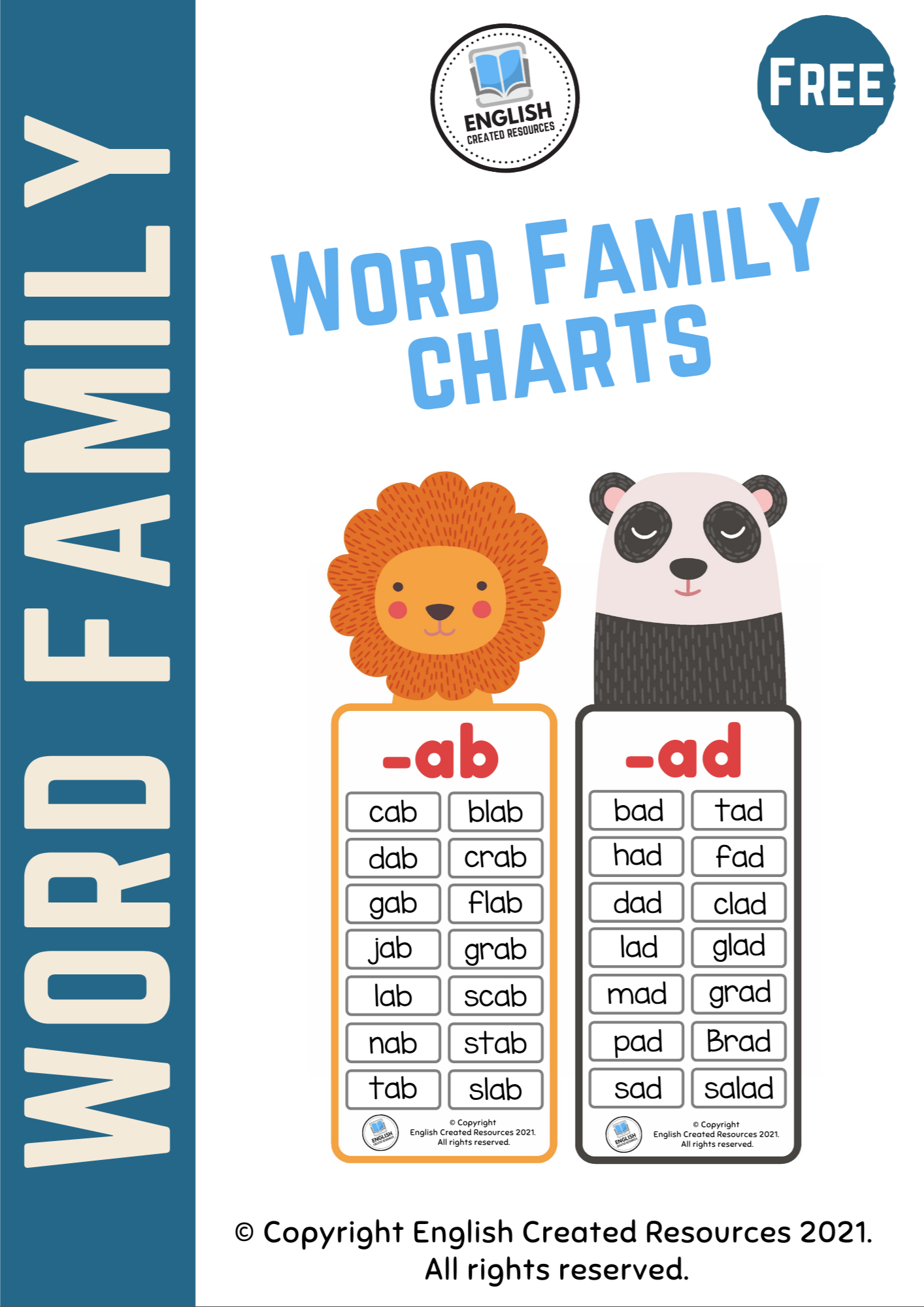 Free Printable Word Family Charts