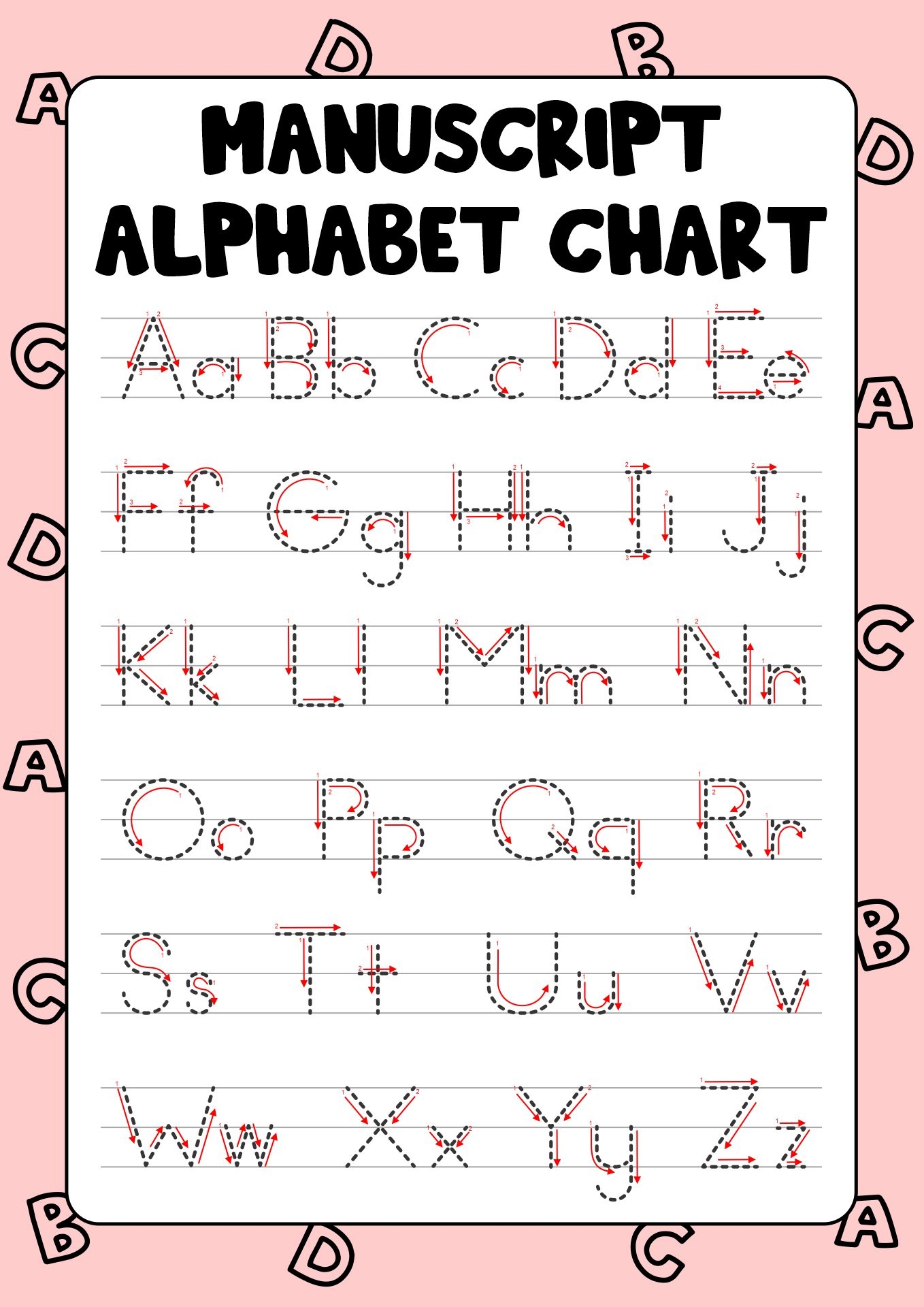 Zaner Bloser Handwriting Chart 10 Free PDF Printables Printablee